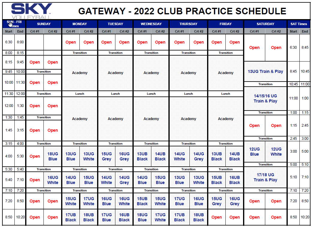 Practice Schedule V2